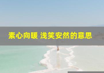 素心向暖 浅笑安然的意思